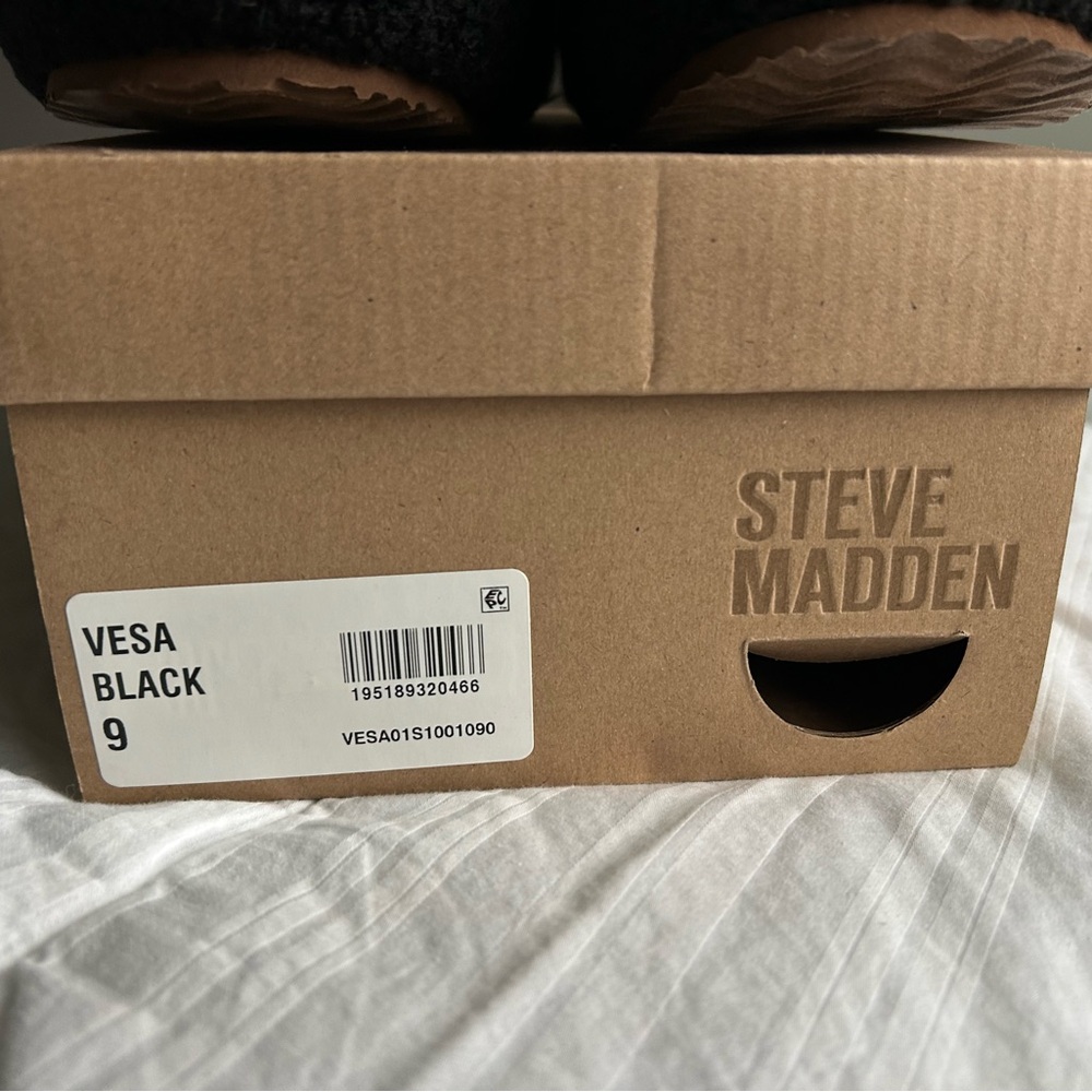 Steve Madden Black Vesa CLOGS mules shoes 9 NEW - Picture 3 of 5